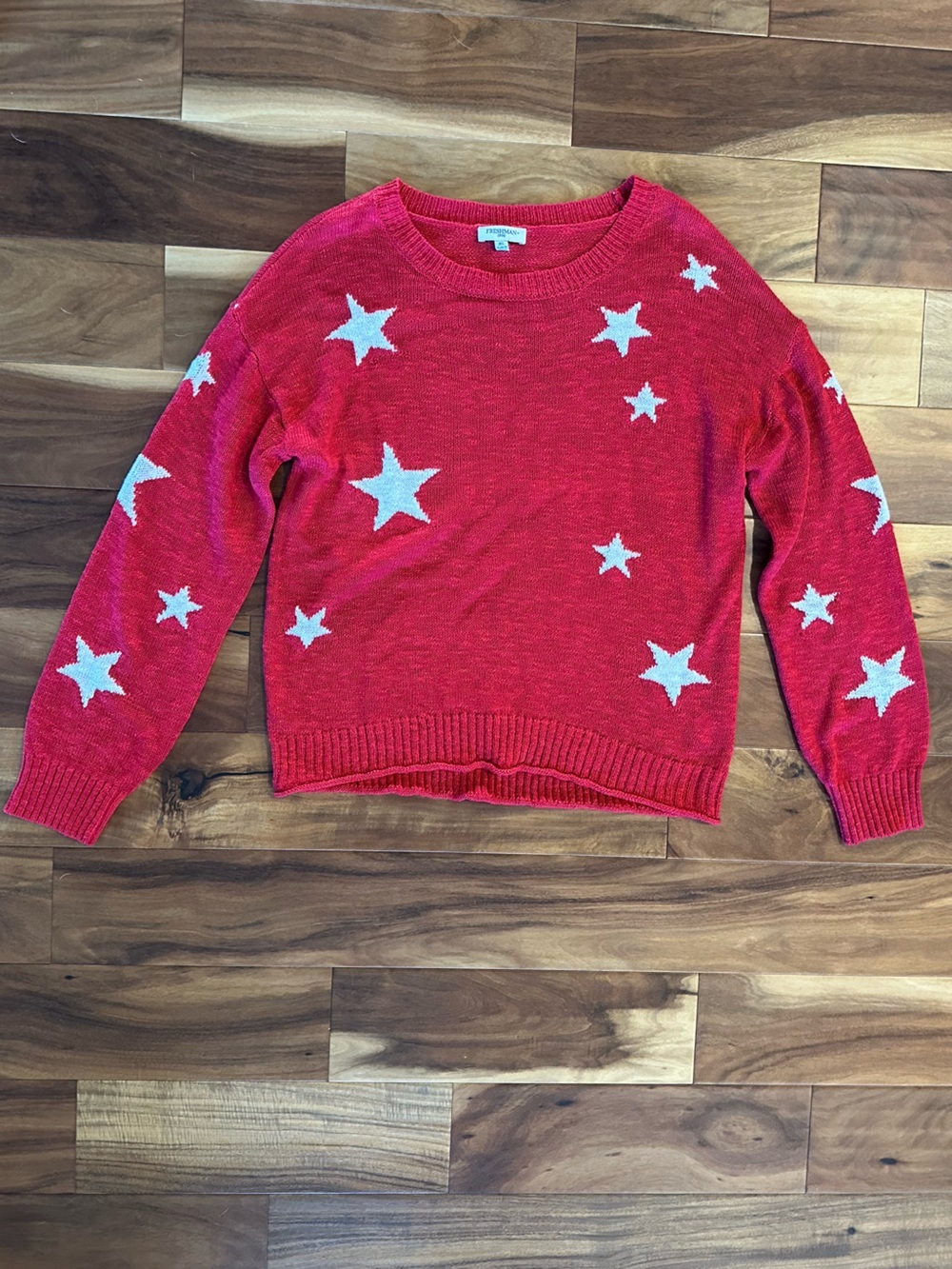 Freshman Red Sweater with White Stars Size XL